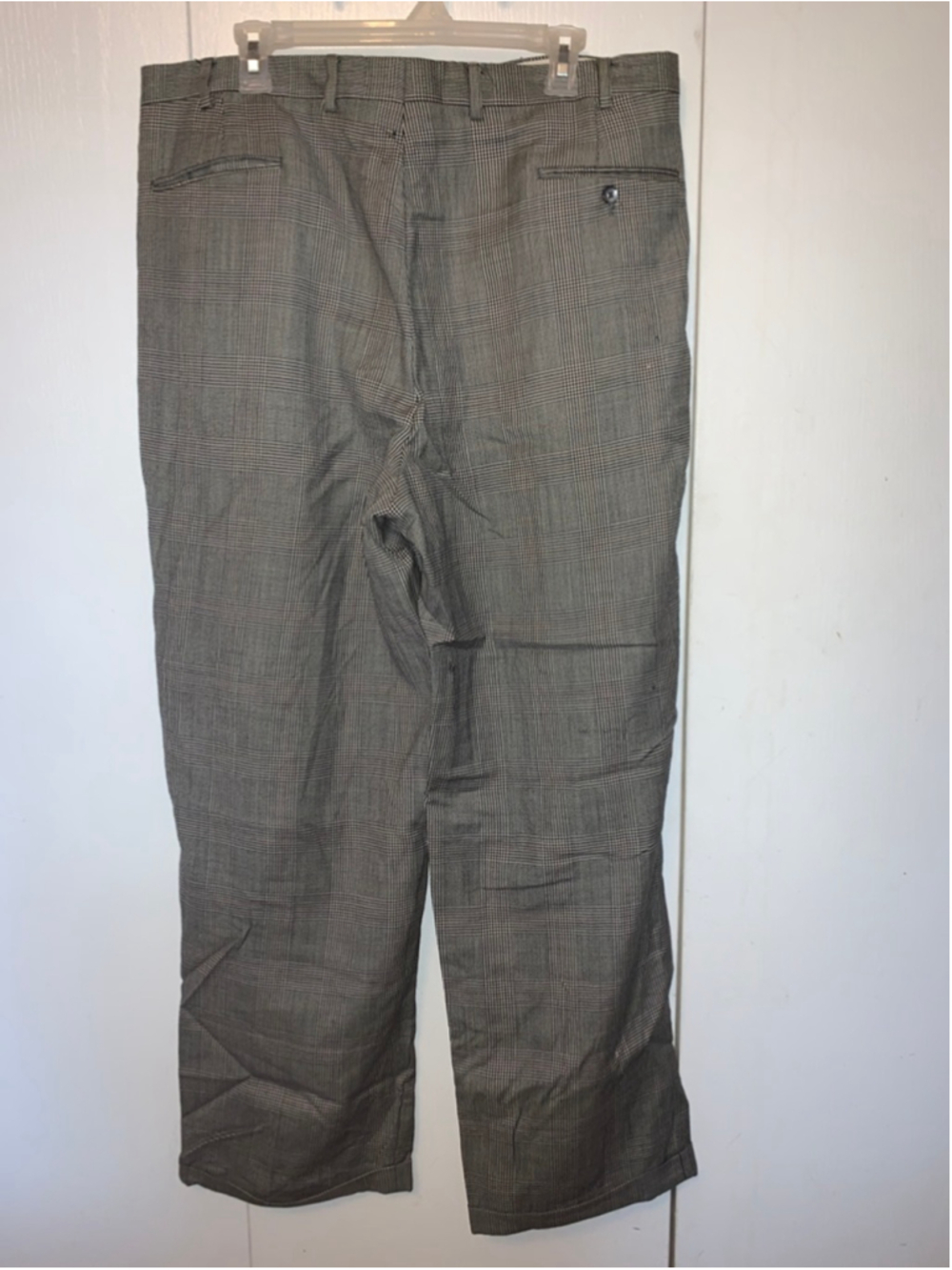 Men's Unbranded Gray Black Plaid Dress Pants Waist 36